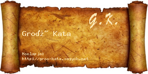 Groó Kata névjegykártya